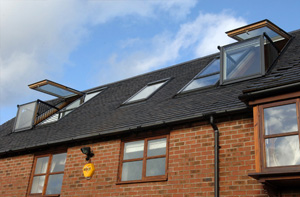 Bed and TV in loft conversion
